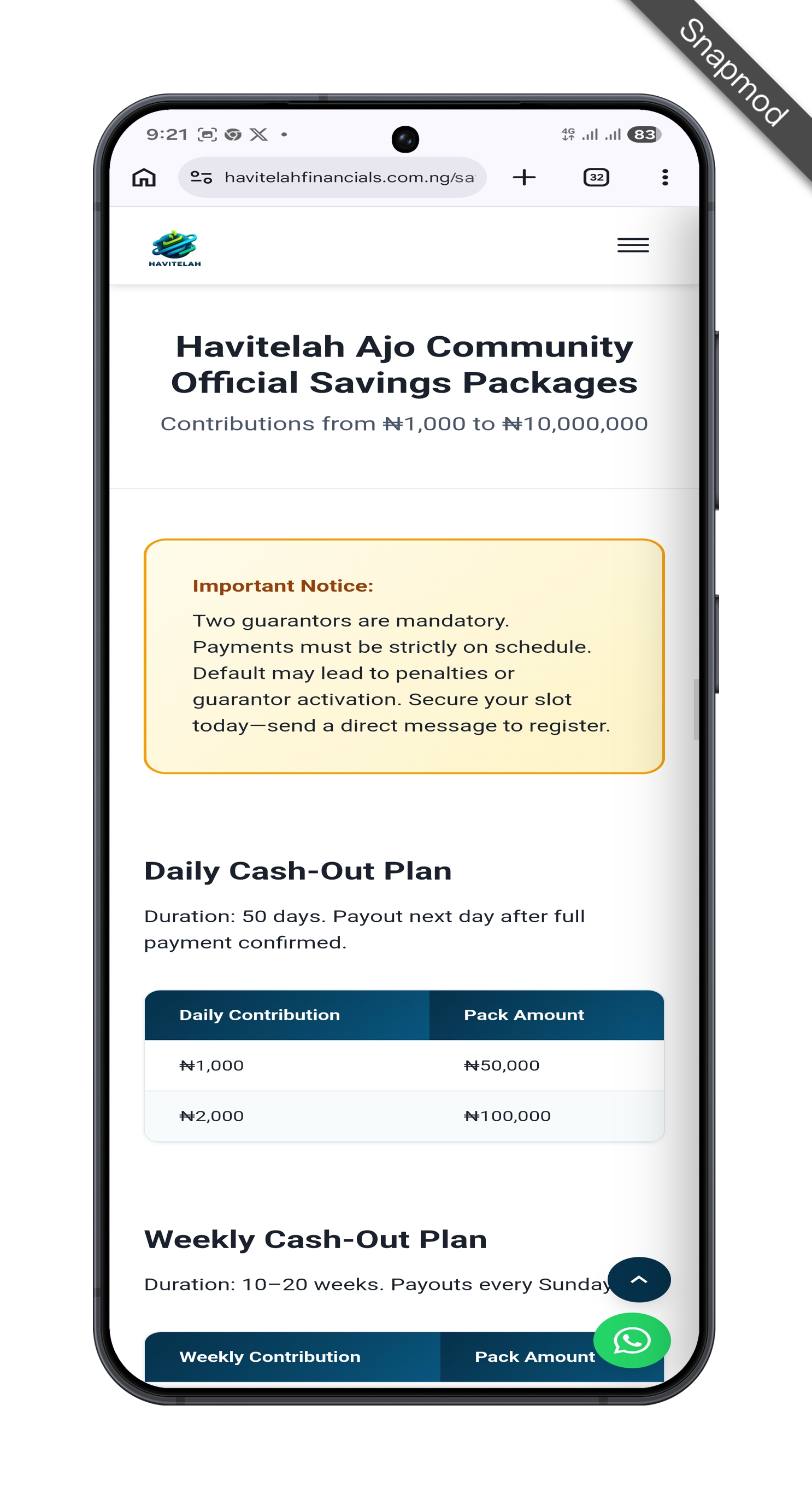 Havitelahfinancials Screenshot